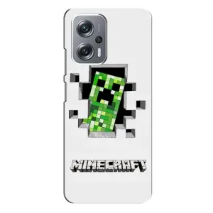 Чехол Майнкрафт на Xiaomi Redmi Note 12 Pro Plus (AlphaPrint) Minecraft (крипер Майнкрафт)