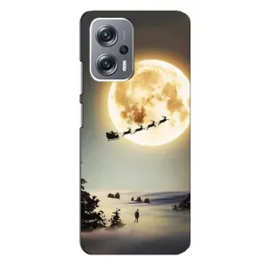 Новорічні, Святкові Чохли для Xiaomi Redmi Note 12 Pro Plus - 2024 год (Санта на місяці)