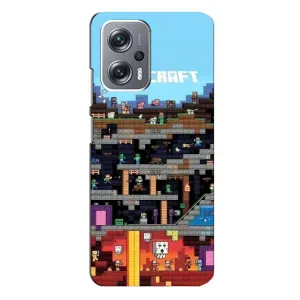 Чехол Майнкрафт на Xiaomi Redmi Note 12 Pro (5g) (AlphaPrint) Minecraft (фон Minecraft)