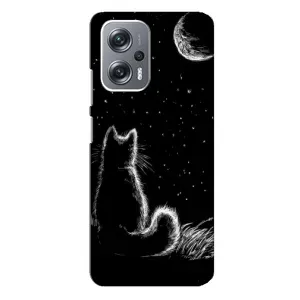 Чохол з принтом для Xiaomi Redmi Note 12 Pro (5g) (AlphaPrint) Модні коти (Котик і місяць)