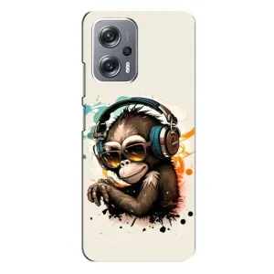 Чохол з Мавпами Xiaomi Redmi Note 12 Pro (5g) - (AlphaPrint) (Макака в навушниках)