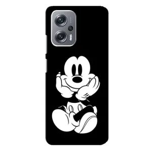Эксклюзивный чехол для Xiaomi Redmi Note 12 Pro (5g) (AlphaPrint - Мультяшные) (Микки на черном)