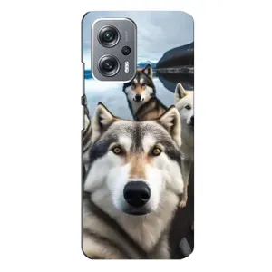 Чохол з Хаскі Xiaomi Redmi Note 12 Pro - (AlphaPrint) (Селфі Хаскі)