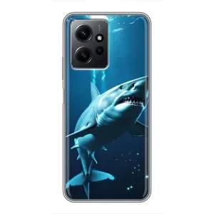 Чехол с картинкой «Хищники» для Xiaomi Redmi Note 12 (Акула под водой)