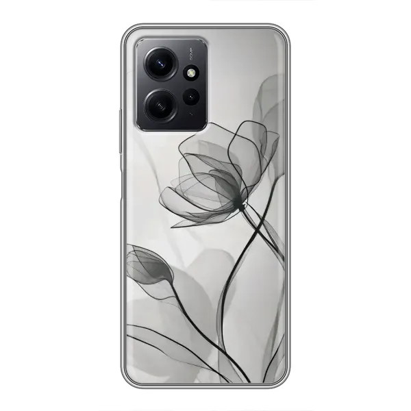 Чохол з принтом «Чорні квіти» для Xiaomi Redmi Note 12