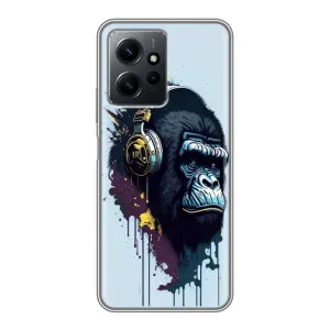 Чехол с принтом «Горилла в наушниках» для Xiaomi Redmi Note 12