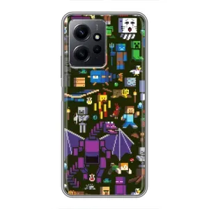 Чохол Майнкрафт на Xiaomi Redmi Note 12 (AlphaPrint) Minecraft (Колаж Майнкрафт)