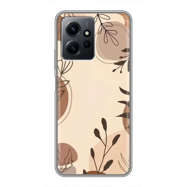 Чохол з принтом «Коричневі квіти» для Xiaomi Redmi Note 12