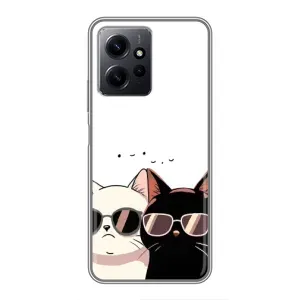 Чохол з принтом «Коти в окулярах» для Xiaomi Redmi Note 12