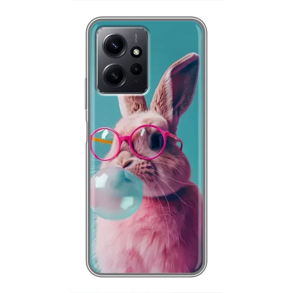 Чехол с принтом «Кролик в очках» для Xiaomi Redmi Note 12