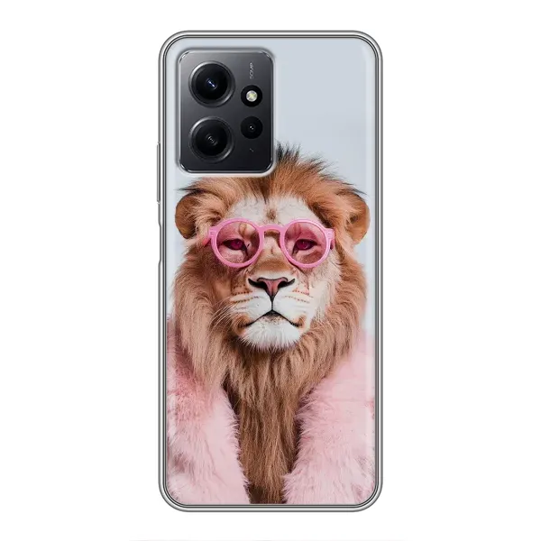 Чехол с принтом «Лев в очках» для Xiaomi Redmi Note 12