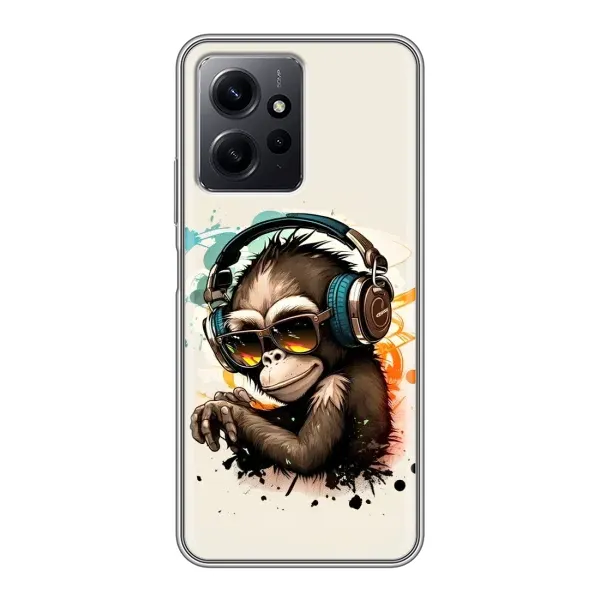 Чехол с принтом «Макака в наушниках» для Xiaomi Redmi Note 12 Чехол с принтом «Макака в наушниках» для Xiaomi Redmi Note 12