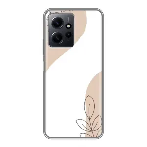 Силконовий чохол з принтом в квітах на Xiaomi Redmi Note 12 (Нюдова гілочка абстракція)