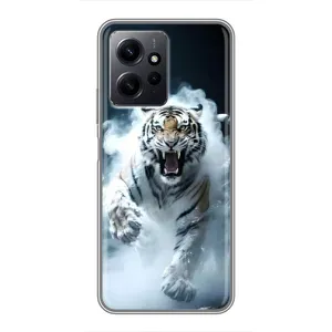 Чехол с картинкой «Хищники» для Xiaomi Redmi Note 12 (Белый тигр в дыму)