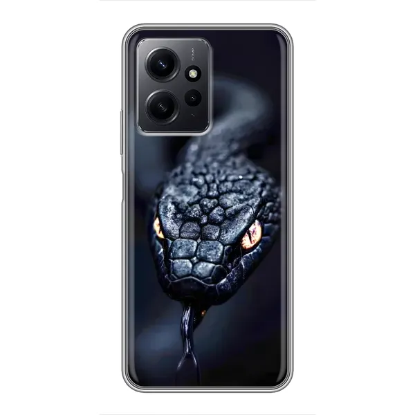 Чехол с принтом «Черная змея» для Xiaomi Redmi Note 12 Чехол с принтом «Черная змея» для Xiaomi Redmi Note 12