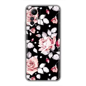 Чехлы с Цветами для Xiaomi Redmi Note 12s (VPrint) (Цветочки на черном)