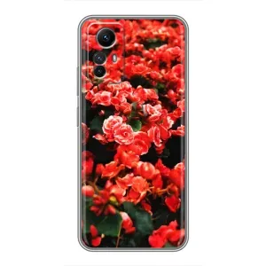 Чехлы с Цветами для Xiaomi Redmi Note 12s (VPrint) (Цветы красные)