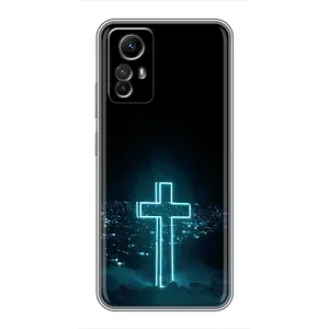 Чехол для Xiaomi Redmi Note 12s (AlphaPrint) - (Христианские) (Крест и город)