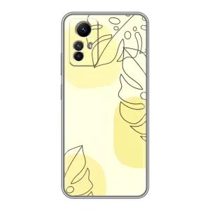Силконовий чохол з принтом в квітах на Xiaomi Redmi Note 12s (Жовта монстера арт)
