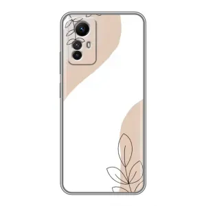 Силконовий чохол з принтом в квітах на Xiaomi Redmi Note 12s (Нюдова гілочка абстракція)