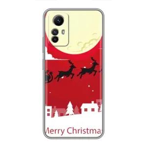 Рождественские Чехлы для Xiaomi Redmi Note 12s (VPrint) (Санта с оленями)