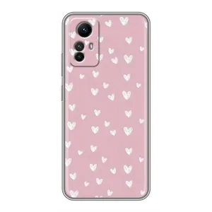 Чохол з принтом «Сердечки на рожевому» для Xiaomi Redmi Note 12s