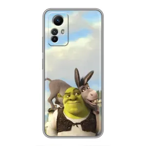 Чохол з мультфільмом Шрек на Xiaomi Redmi Note 12s (Шрек та Осел)