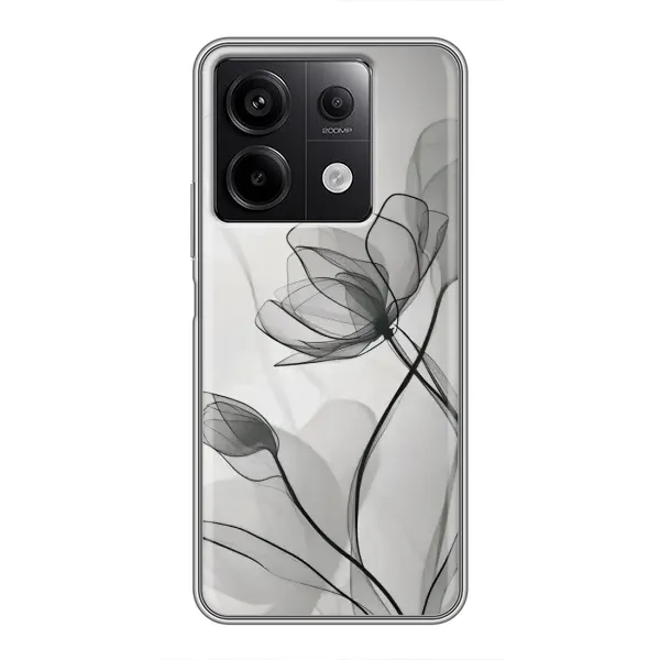 Чехол с принтом «Черные цветы» для Xiaomi Redmi Note 13 (5G) Чехол с принтом «Черные цветы» для Xiaomi Redmi Note 13 (5G)