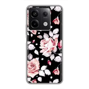 Чехлы с Цветами для Xiaomi Redmi Note 13 (5G) (VPrint) (Цветочки на черном)
