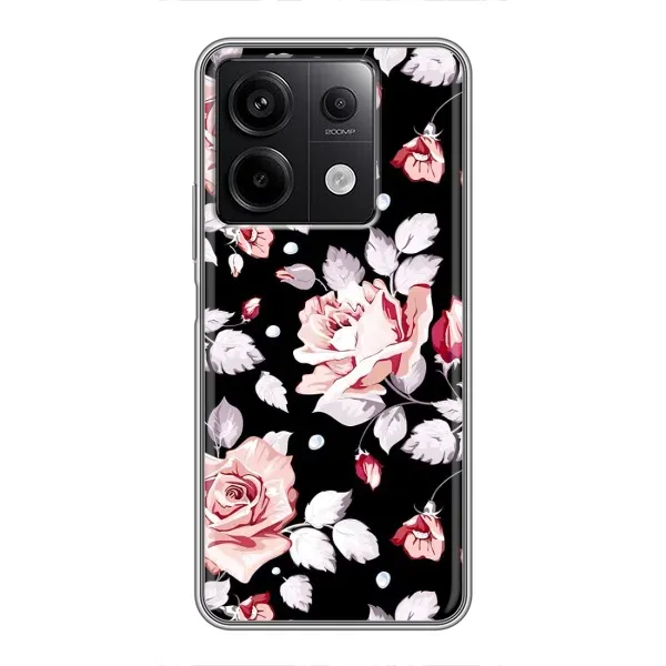 Чохол з принтом «Квіти на чорному» для Xiaomi Redmi Note 13 (5G) Чохол з принтом «Квіти на чорному» для Xiaomi Redmi Note 13 (5G)