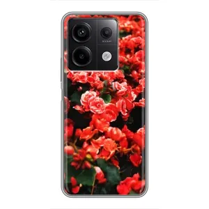 Чехлы с Цветами для Xiaomi Redmi Note 13 (5G) (VPrint) (Цветы красные)