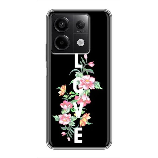 Чохол з принтом «Квіти LOVE» для Xiaomi Redmi Note 13 (5G)