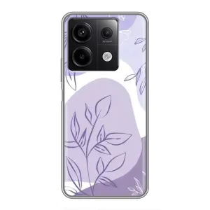 Силиконовый чехол с принтом в цветах на Xiaomi Redmi Note 13 (5G) (Фиолетовые листья абстракция)