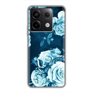 Чехлы (ART) Цветы на Xiaomi Redmi Note 13 (5G) (VPrint) (Голубые Бутоны)