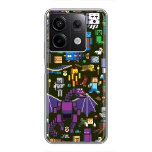 Чехол Майнкрафт на Xiaomi Redmi Note 13 (5G) (AlphaPrint) Minecraft (Коллаж Майнкрафт)