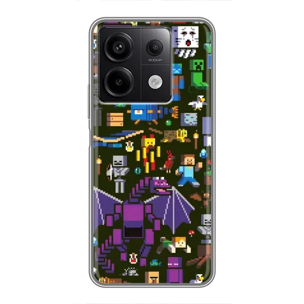 Чохол з принтом «Колаж Майнкрафт» для Xiaomi Redmi Note 13 (5G) Чохол з принтом «Колаж Майнкрафт» для Xiaomi Redmi Note 13 (5G)