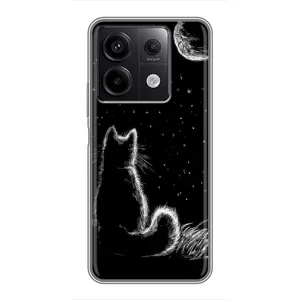 Чохол з принтом для Xiaomi Redmi Note 13 (5G) (AlphaPrint) Модні коти (Котик і місяць)