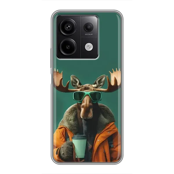 Чохол з принтом «Лось з кавою» для Xiaomi Redmi Note 13 (5G)