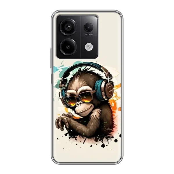 Чохол з принтом «Макака в навушниках» для Xiaomi Redmi Note 13 (5G)