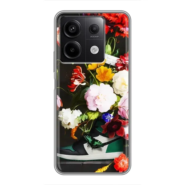 Чохол з принтом «Nike цветы» для Xiaomi Redmi Note 13 (5G)