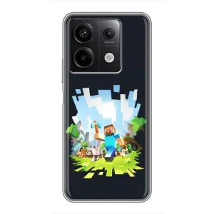 Чехол Майнкрафт на Xiaomi Redmi Note 13 (5G) (AlphaPrint) Minecraft (персонажи Minecraft)