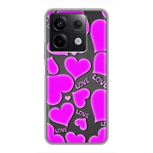 Чохол з принтом «Pink hearts» для Xiaomi Redmi Note 13 (5G)