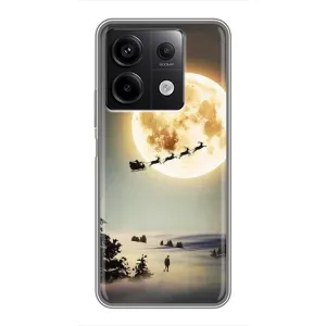 Новогодние, Праздничные Чехлы для Xiaomi Redmi Note 13 (5G) - 2024 год (Санта на луне)