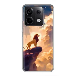 Чехол Король лев на Редми Нот 13 (5G) (Симба на скале)