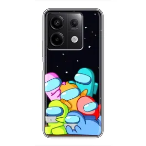 Чехол Амонг Ас для Xiaomi Redmi Note 13 (5G) (AlphaPrint) (Скины в космосе)