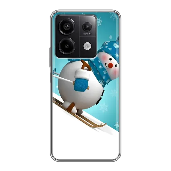 Чехол с принтом «Снеговик на лыжах» для Xiaomi Redmi Note 13 (5G)