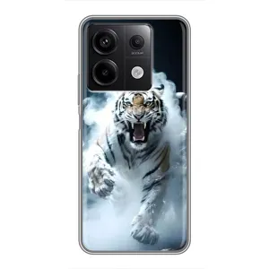 Чохол з картинкою 'Хижаки' для Xiaomi Redmi Note 13 (5G) (Білий тигр у диму)