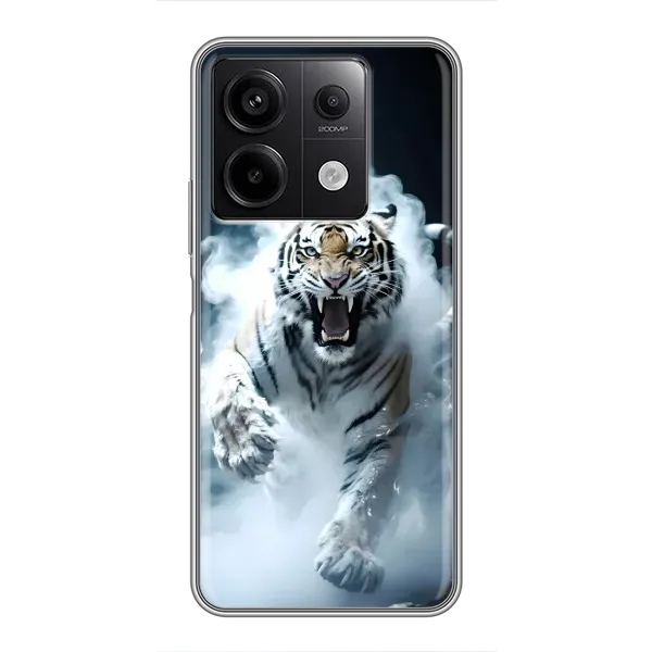 Чохол з принтом «Білий тигр у диму» для Xiaomi Redmi Note 13 (5G)