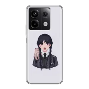 Чехлы Венсдей на Xiaomi Redmi Note 13 (5G) Уэнсдей (AlphaPrint) (Уэнздей и Вещь)