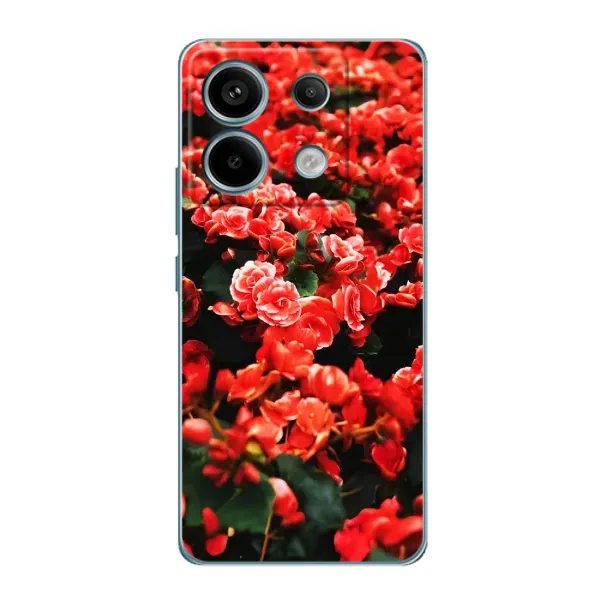 Чохол з принтом «Квіти червоні» для Xiaomi Redmi Note 13 Pro (5G)